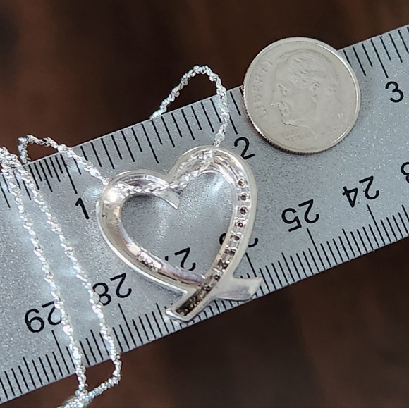 ROSS-SIMONS Sterling Silver 925 Heart DESIGNER SIGNED Pendant Singapore Chain 💎 - Picture 15 of 16